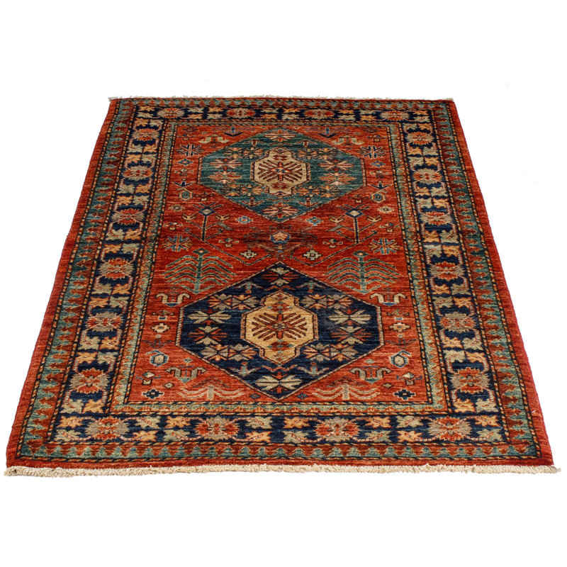 Tapis traditionnel rouge et bleu marine 3x5