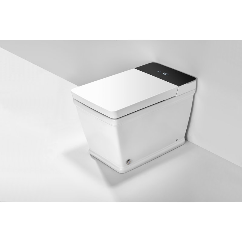 Toilette à bidet Breezebath Smart avec couvercle à ouverture / fermeture automatique et chasse automatique, siège chauffant, lavage à l'eau chaude, séchoir à air, affichage numérique, veilleuse, désodorisant intégré, glacis antibactérien