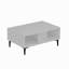 Table basse moderne, blanche, 35,4 x 15,9 x 23,6 pouces | 100% panneau de particules enduit de mélamine, épaisseur: 0,7 pouce | Conception géométrique scandinave, parfaite pour le salon et les espaces contemporains-742852321