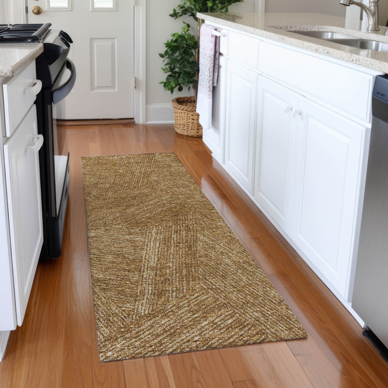 Premium Machine Washable Finchley AMF991 Lines Rug, Runner 2'3" x 7'6"