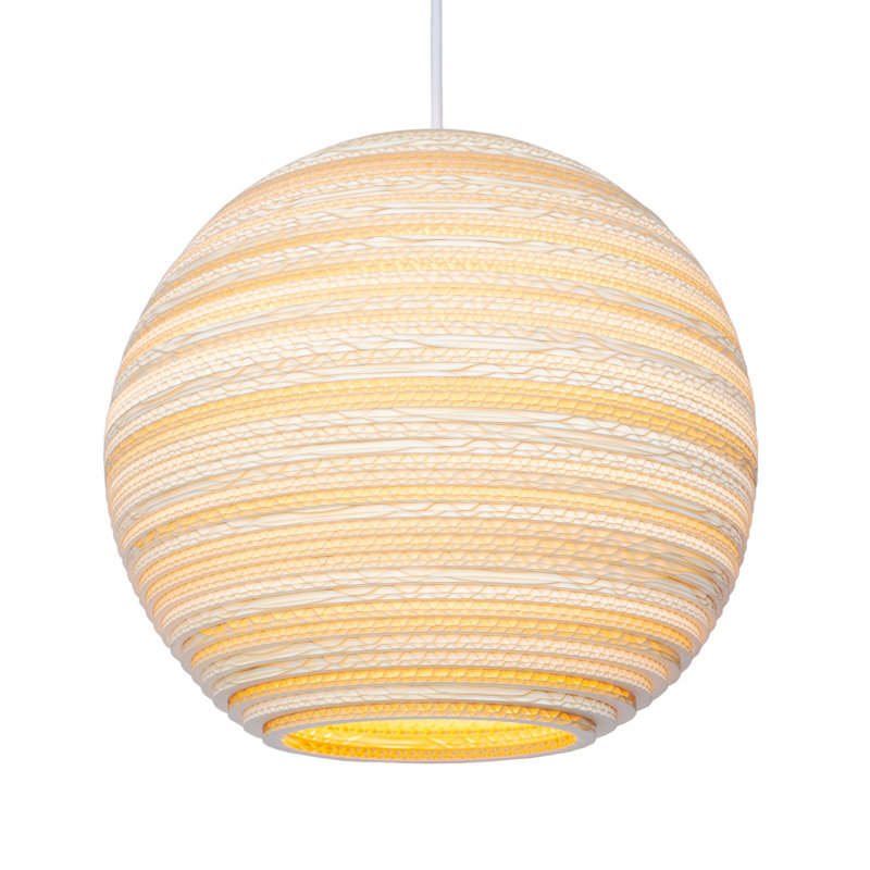 Scraplights Moon 14 Pendant Blonde, 12" H x 14" W x 14" D, Blonde