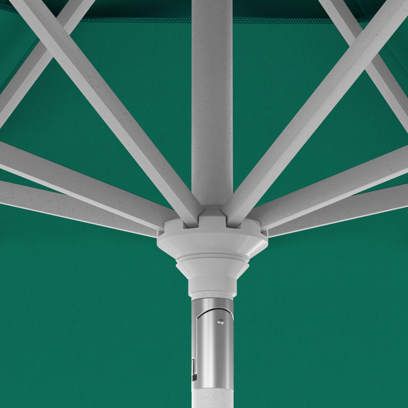 Parasol de patio blanc mat 11 pi., Sarcelle