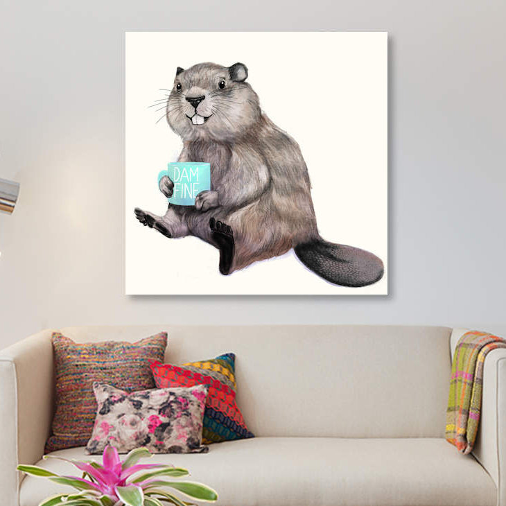 « dam fine coffee », reproduction d’impression sur toile, H 12 po x l 12 po x P 0,75 po, Toile tendue, Pas de tapis