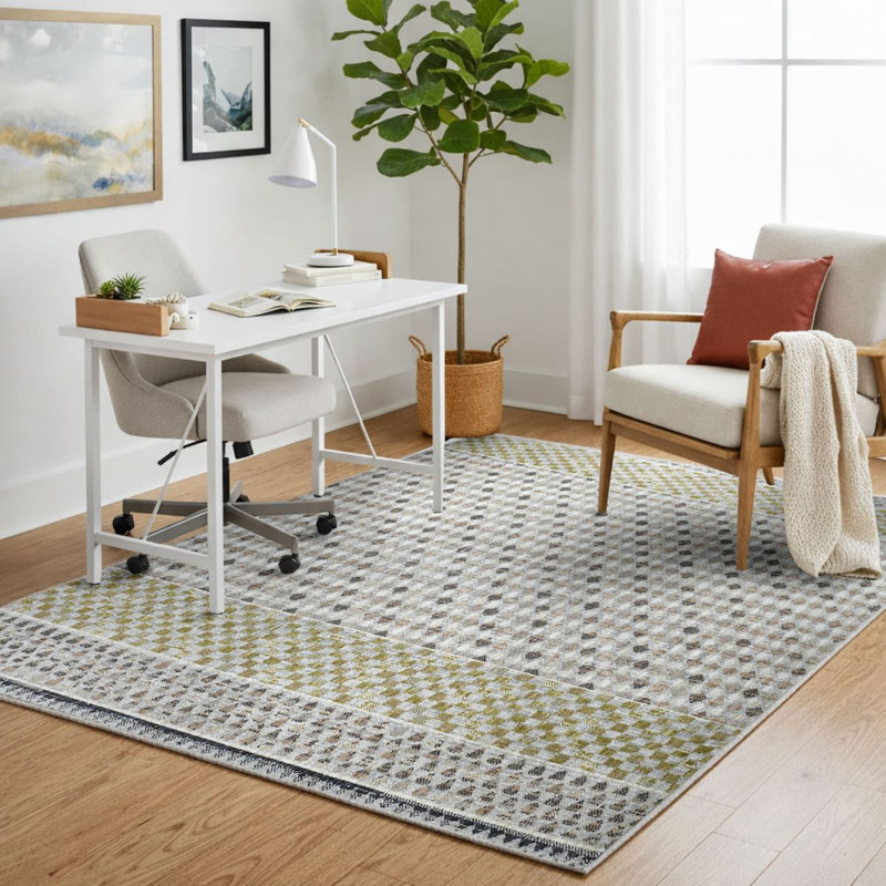 Wynn Refined Banded Pattern Modern Plush Washable Area Rug – Coda Collection, Rectangle 5'3" x 7'3"
