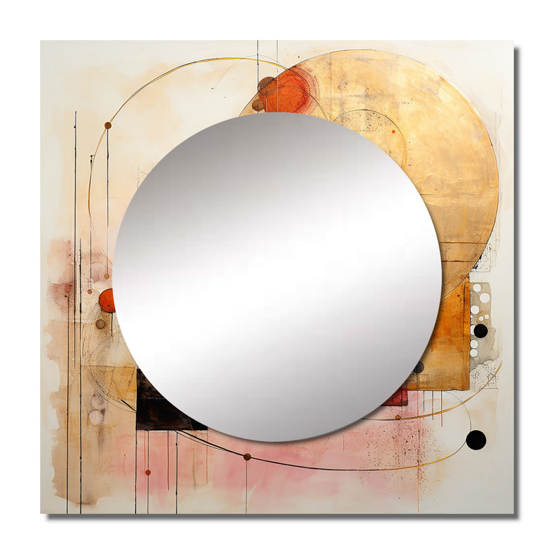 Rosilee - Miroir géométrique mural décoratif pour chambre à coucher, 23 po x 23 po