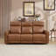 Ensemble de salon inclinable électrique en cuir fleur 3 pièces: fauteuil inclinable électrique + causeuse + canapé avec console et USB Type-C-1660668678