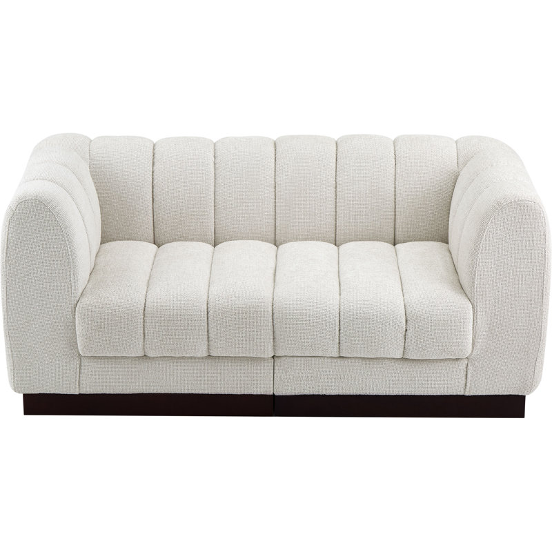 Causeuse rembourrée Quinn, Tissu chenille crème