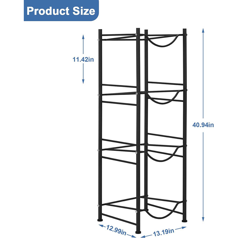 Étagère de rangement Huei H 41 po x l 13 po x P 13 po Huei, Noir