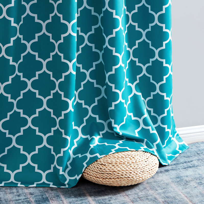 Alexuis Blackout Curtain Pair, Teal Blue, 37" W x 84" L