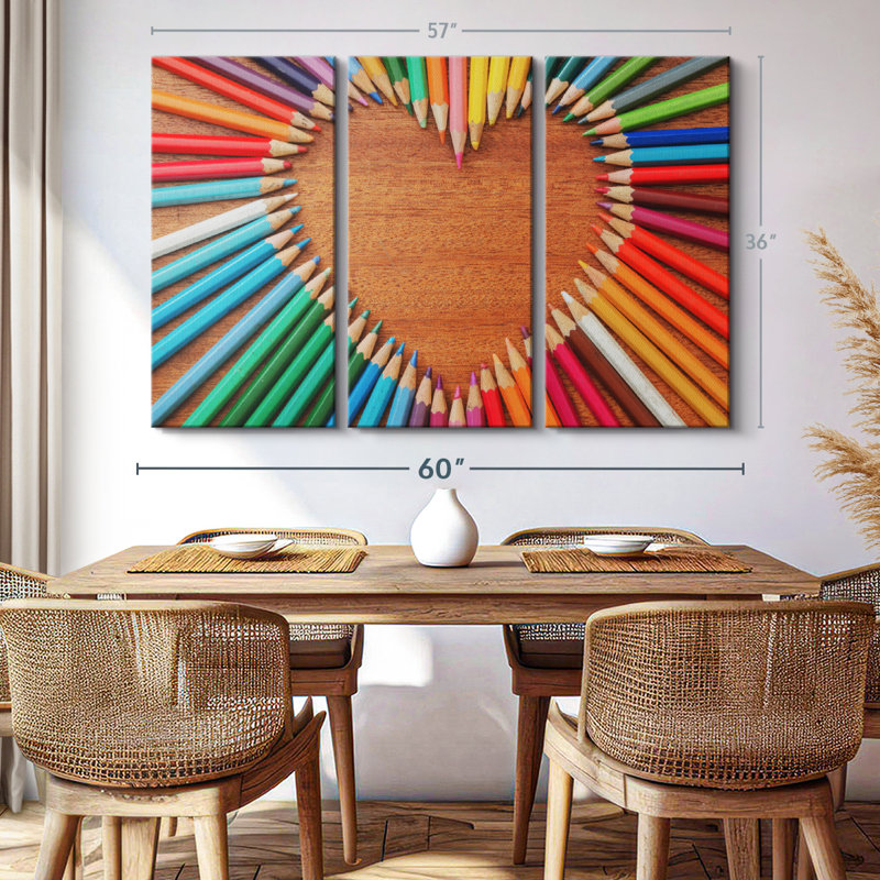 «Heart Shaped Pencils» sur toile, H 36 po x l 57 po