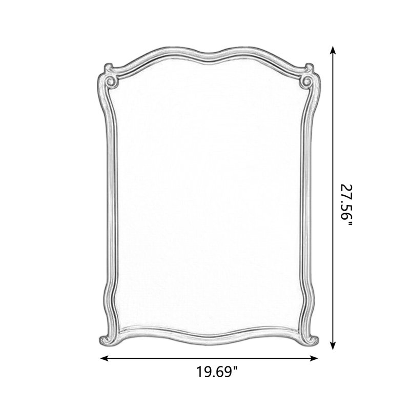 Miroir mural en bois fabriqué de forme libre, H 27,56 po x L 19,69 po x l 1,38 po