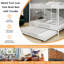 Lit superposé en fer carré durable avec rails de sécurité, chambre idéale, chambre d'amis ou espace commun, assemblage facile et performance durable - Taille: 153 cm * 203 cm-450080624-450080639