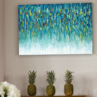 «Waterfall: Cascading Blues», reproduction d'art sur toile