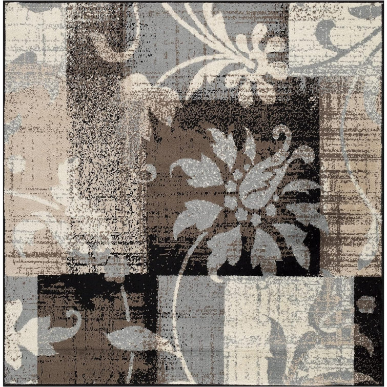Kianny Pastiche Contemporary Floral Patchwork Indoor Area Rug