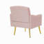 Élégant fauteuil en velours rose avec pieds en métal brillant 4 - résistant à l'épreuve du temps