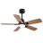 Smart 42" Indoor/Outdoor Ceiling Fan With Light, Dual Finish Black/Walnut 6-Blade, Remote  Control, Dimmable Led, 6-Speed Quiet Dc Motor, Reversible