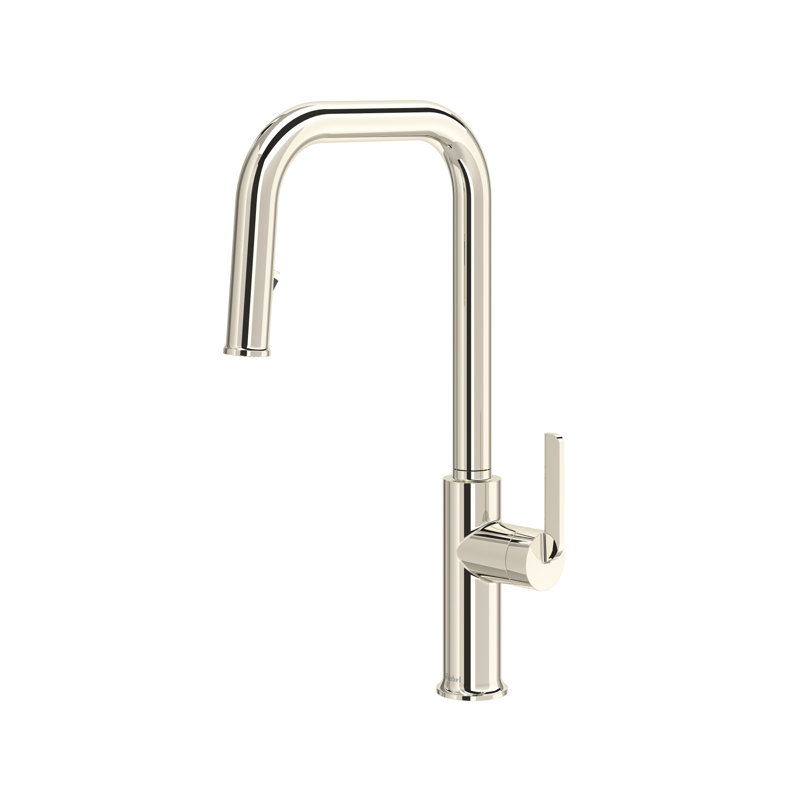 Authentica Pull-Down Kitchen Faucet With U-Spout, Polished Nickel