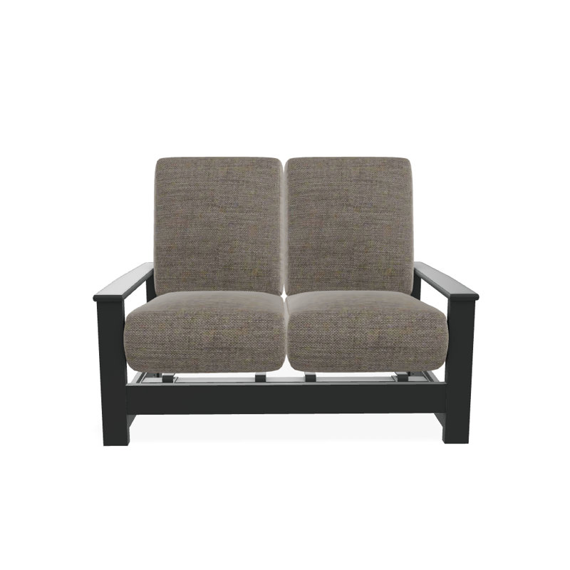 Leeward 56.5'' Wide Loveseat with Cushions, Graphite, Cast Ash Sunbrella® Plainweave