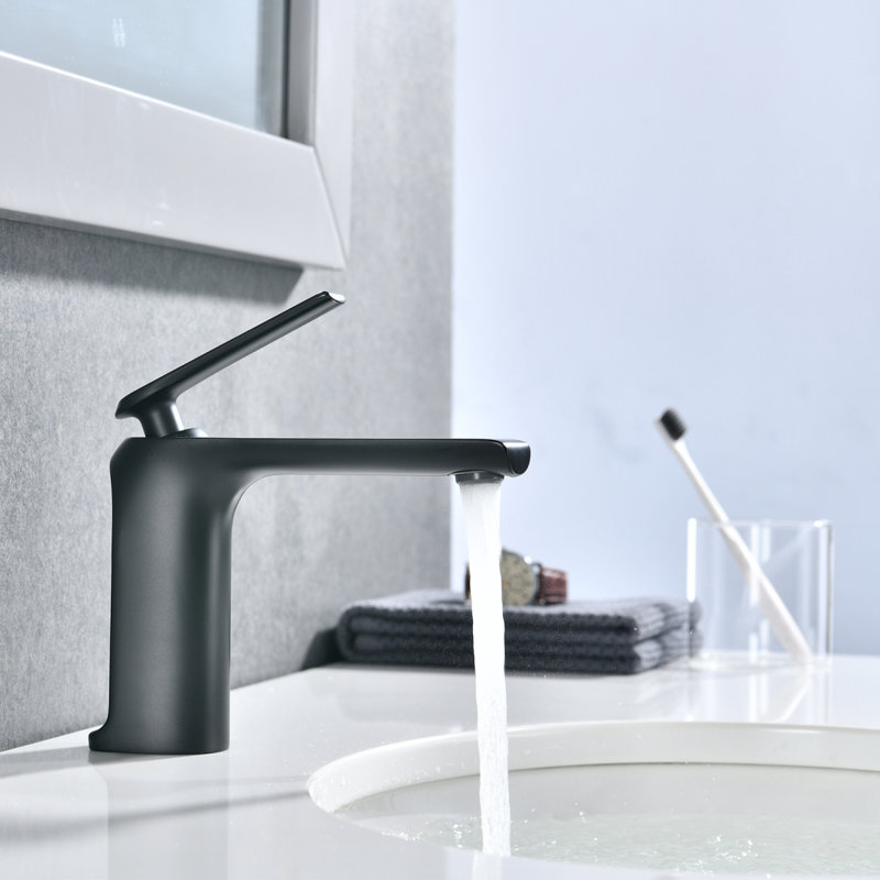 Robinet de salle de bain à un trou en noir mat