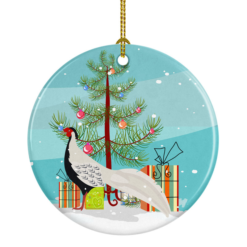 Ornement en céramique faisan de noël