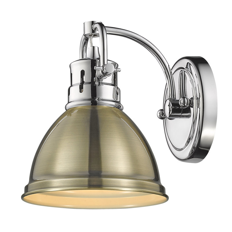Applique murale 1 lumière pour salle de bain Calico, Laiton vieilli, Chrome