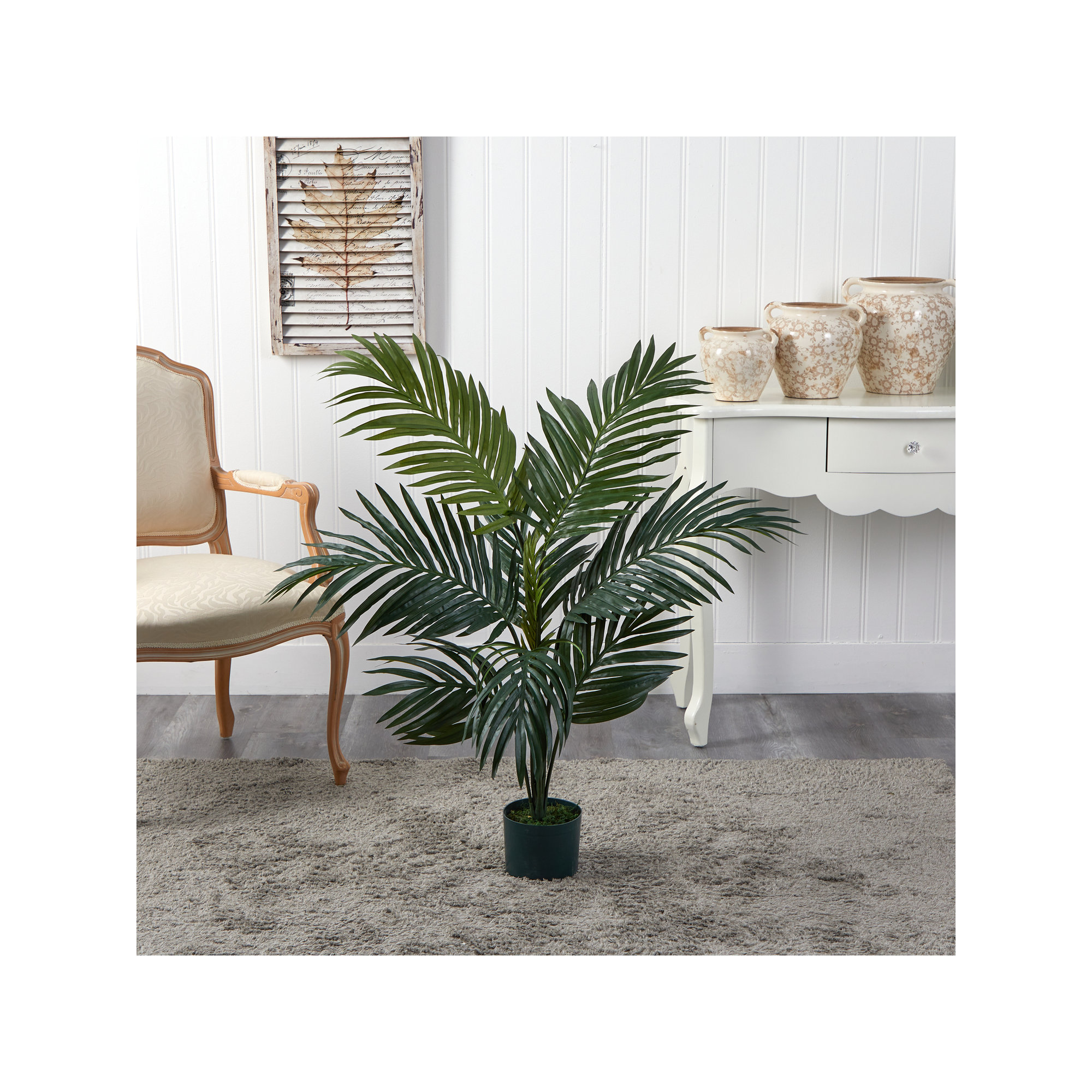 Faux Palm Tree, 48" H x 40" W x 40" D