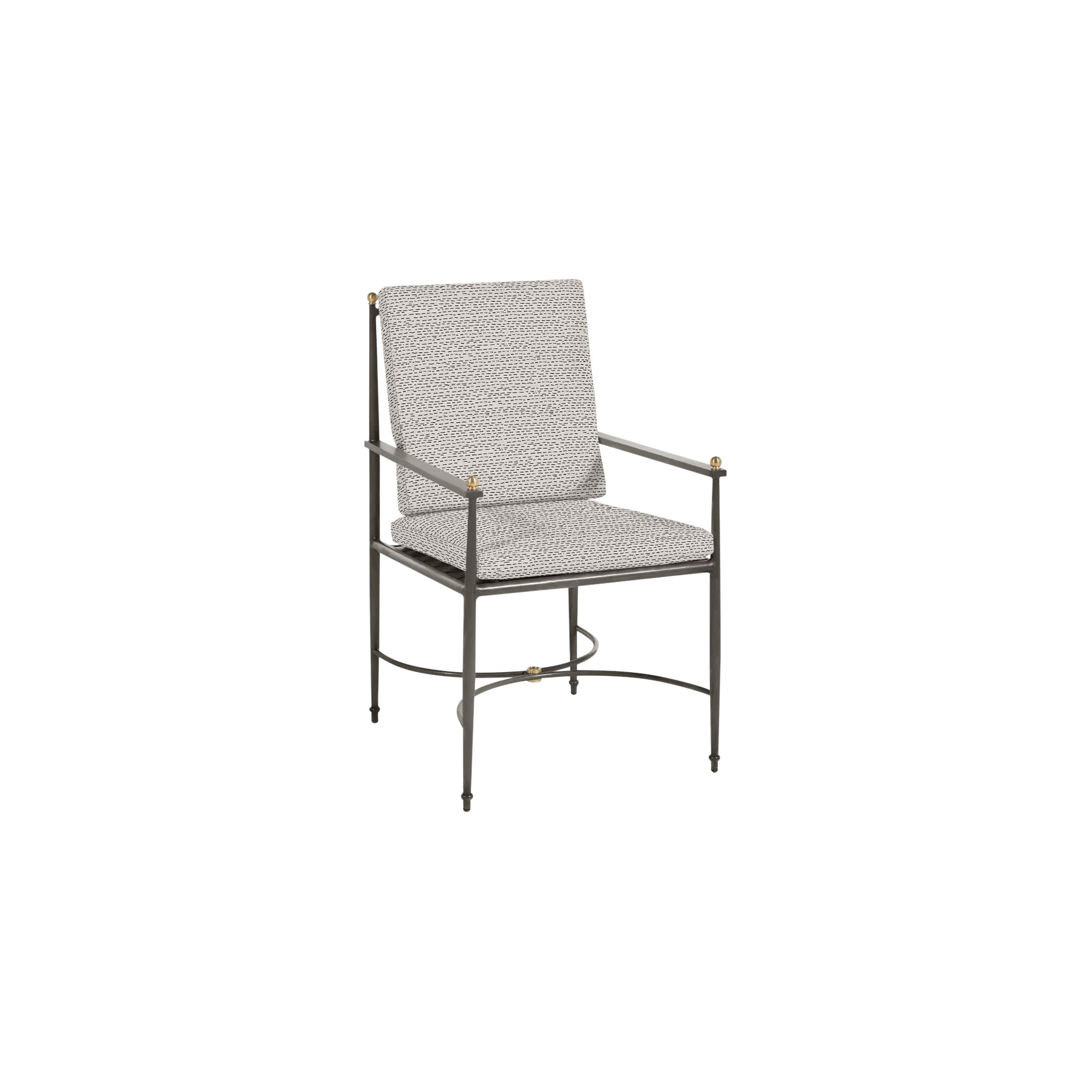 Roma Wrought Aluminum Outdoor Arm Chair, Perigold Arigato Balsamic, No Welt