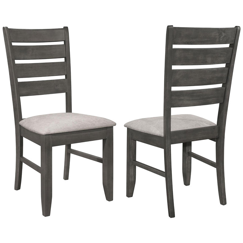 De 2 chaises de salle à manger gris foncé, sièges rembourrés avec revêtement en tissu et chaises rembourrées (2), pour un confort douillet
