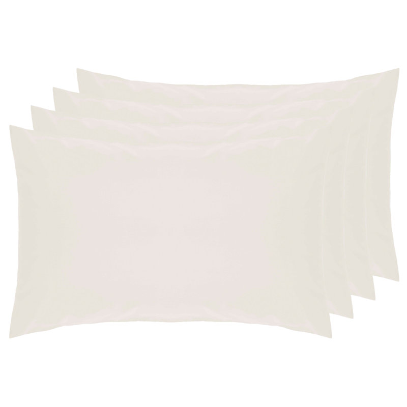 200 TC 100% Pure Cotton 100% Cotton Pillowcase - Set of 4, Ivory
