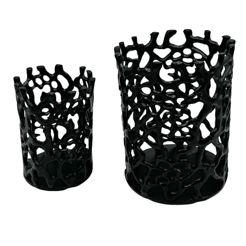 8.5'' H Aluminum Tabletop Votive Holder, Black