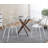 Round Dining Table With Cross Metal Leg-1396574354