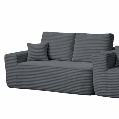 2‑Seater Modular Sectional Sofa, Fabric Upholstered Sofa with Reversible Chaise, No Assembly Required