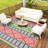Reversible Waterproof Outdoor Rug for RV, Camping & Patio – Durable Plastic Straw Mat, UV Resistant, Lightweight, Easy Clean, With Carry Bag & Stakes (Green/Blue/Rose Red/Beige, 9x12ft, US Spec)-1757757077-1757757072