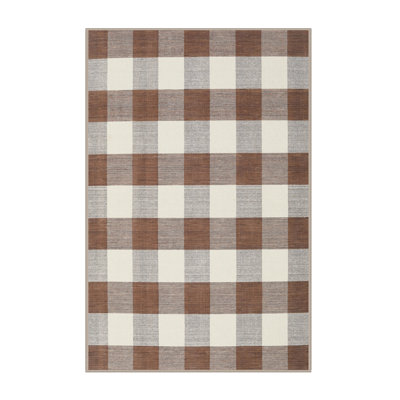 Tapis contemporain brun / gris