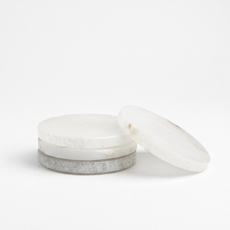 Marble Round 4 Piece Coaster Set