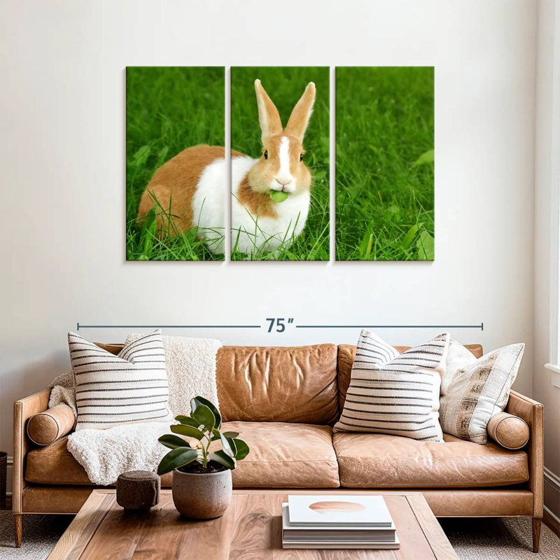 Rabbit Eating Leaf, 36" H x 57" W