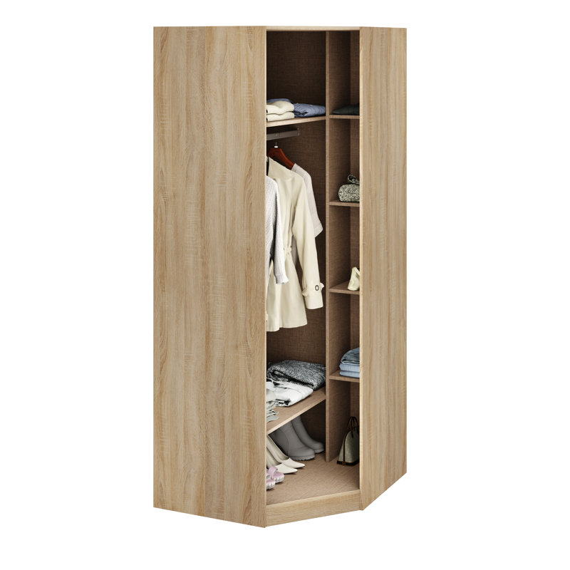 Gillian 1 Door Manufactured Wood Wardrobe, Oak