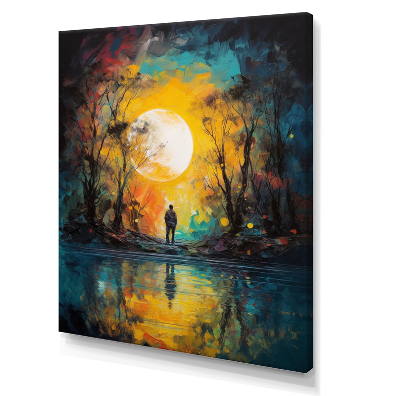 Impression sur toile «Full Moon Magic Wandering In The Forest I», Toile tendue, H 40 po x l 30 po x P 1,5 po