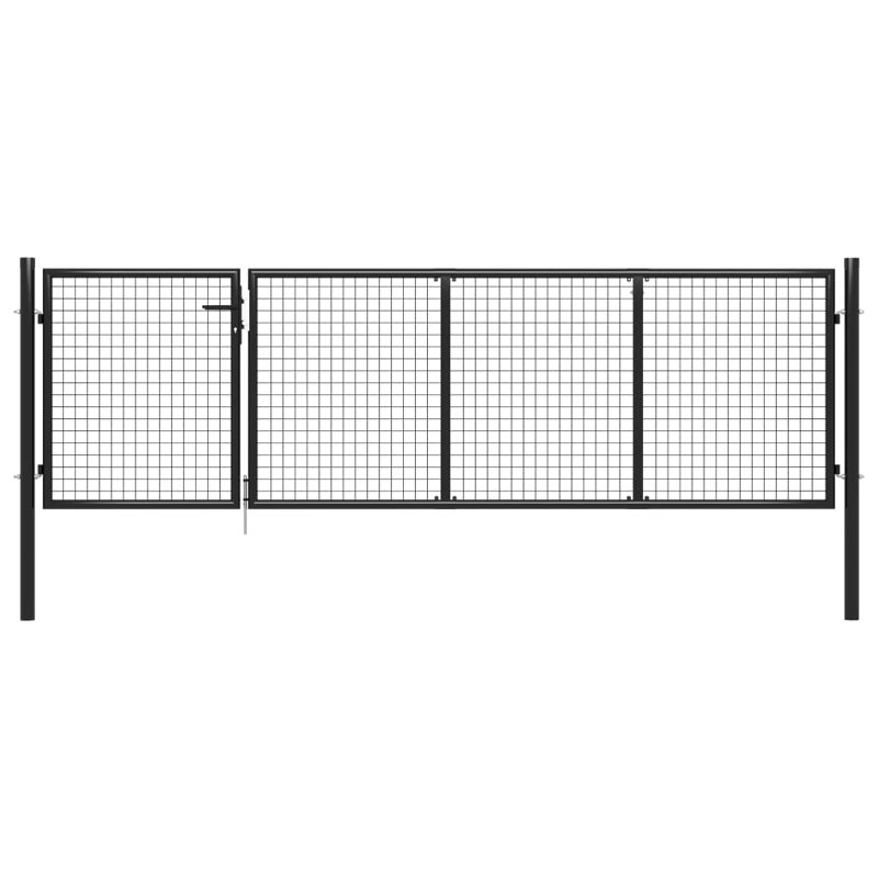 Barrière de jardin en acier vidaXL 137,8 x 39,4 po anthracite, Anthracite, 137,8 po x 39,4 po