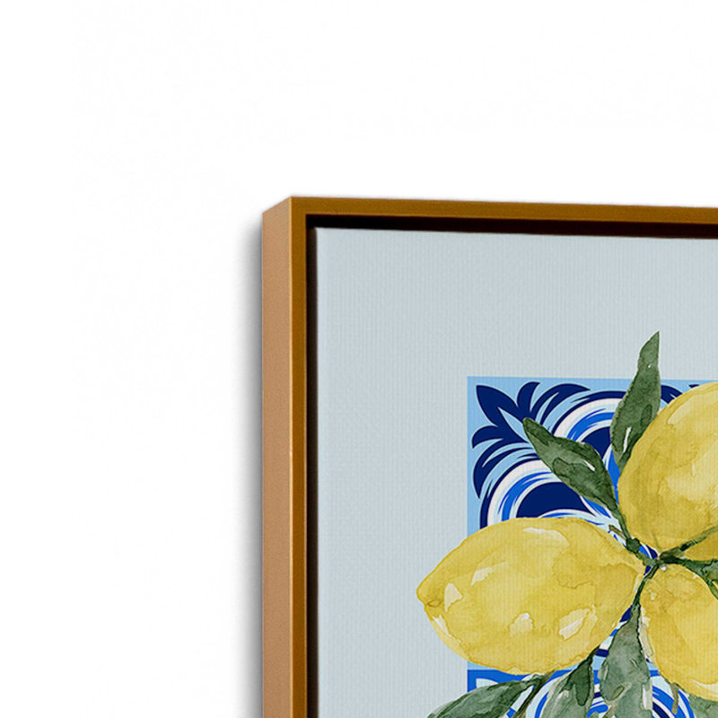 Impression sur toile marocaine Tile and Lemon, H 12,75 po x l 8,75 po, Or poli