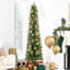 Arbre de Noël artificiel en flocage facile à installer, arbre à crayons mince pour la maison-2077715868-2077715870