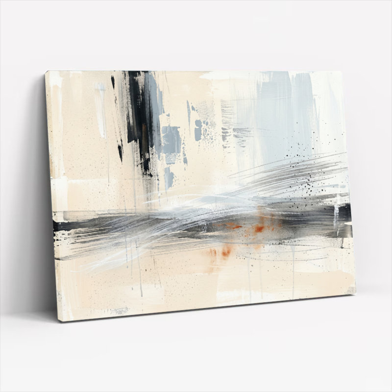 Art abstrait, art mural sur toile, ensemble de 1, 12"H x 18"W, Wrapped Canvas
