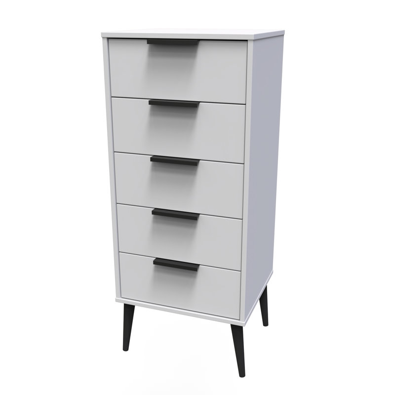 Turah 45cm W Manufactured Wood Bedside Table, Grey Matt