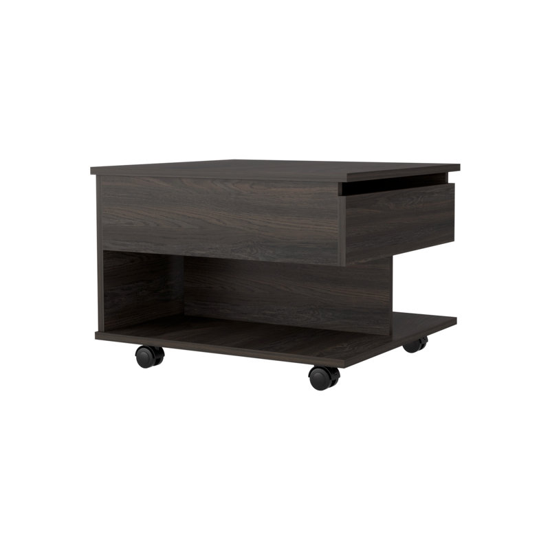 Table basse à 4 pieds avec rangement Floyde, Espresso, Espresso