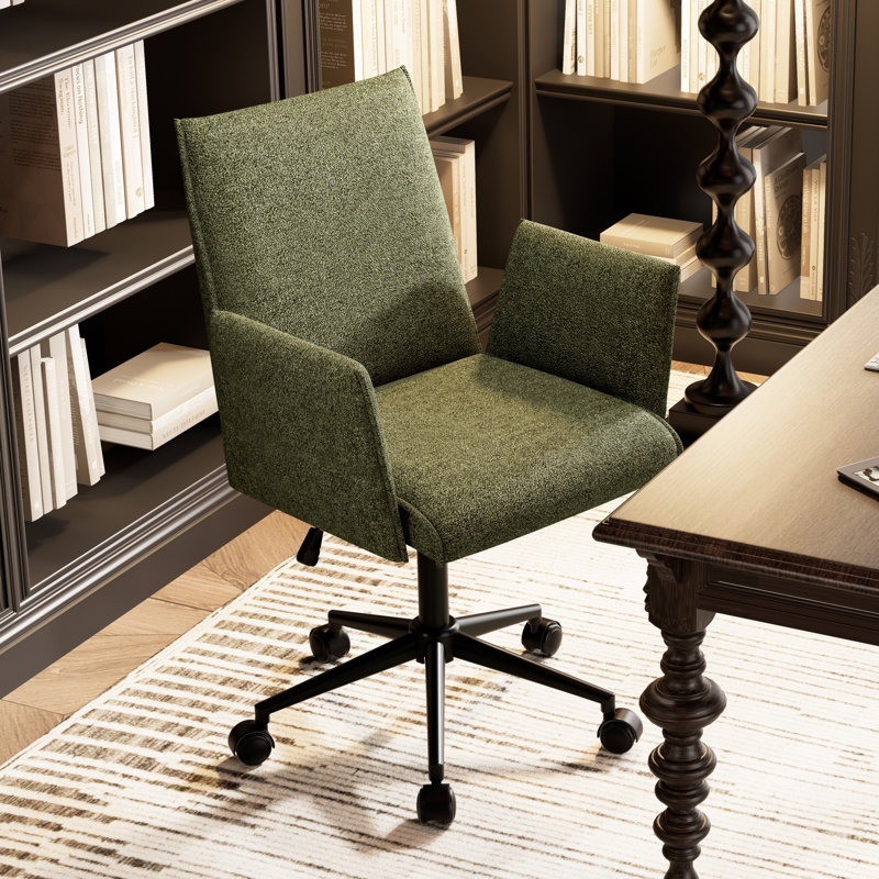 Chaise de bureau pivotante Sterica Boucle, Vert, Yes