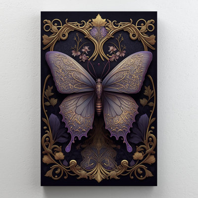 Lavande et papillon, impression sur toile tendue