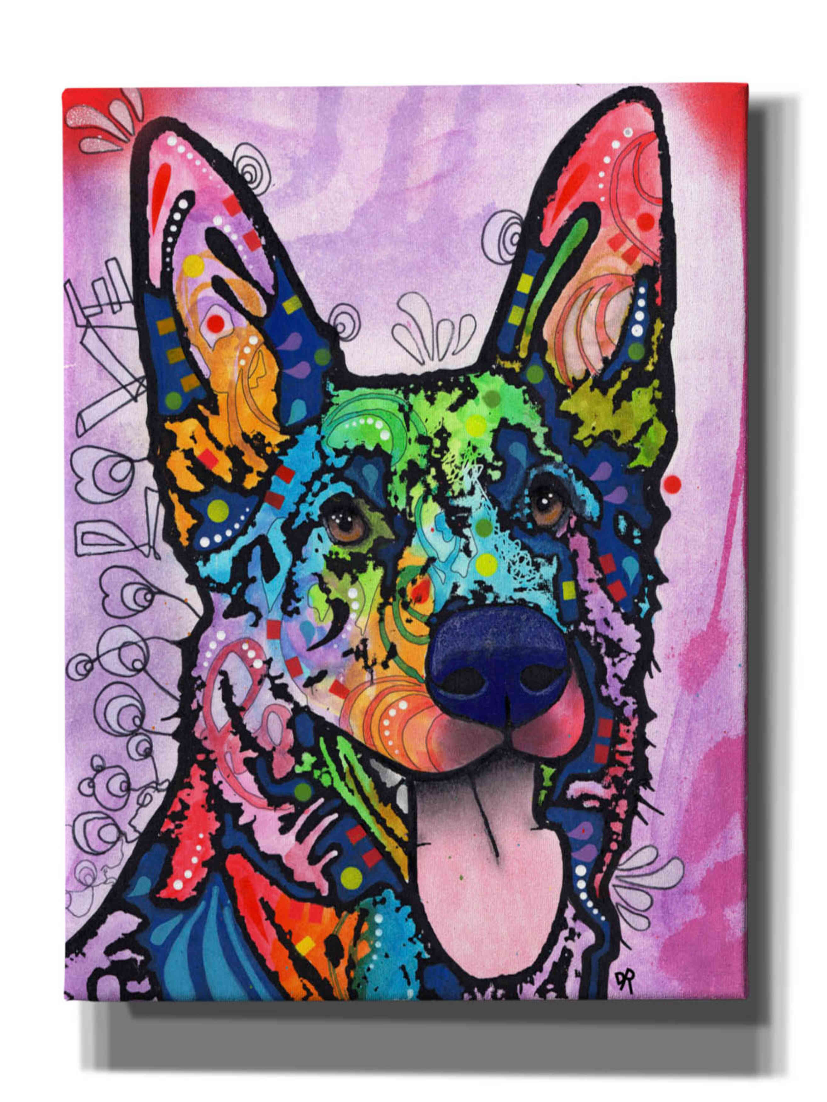 Epic Graffiti 'Shepherd Love' By Dean Russo, Gicle Shepherd Love On Canvas  by Dean Russo Print