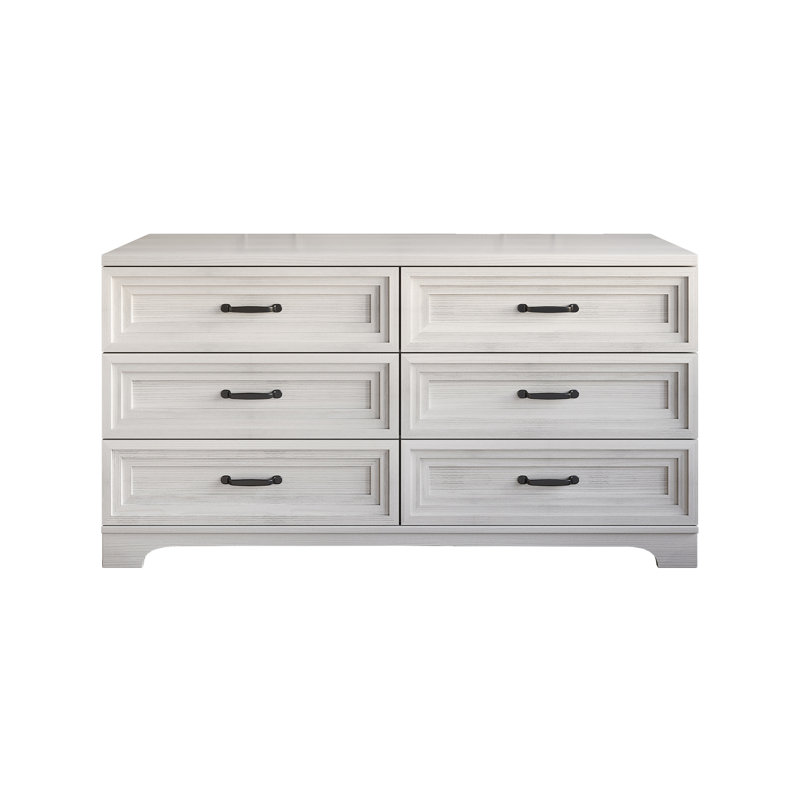 6 Drawers Dresser, Light Gray