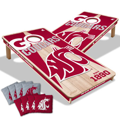 YouTheFan 2’ x 4’ Professional Wood Cornhole Game with Logo Bags