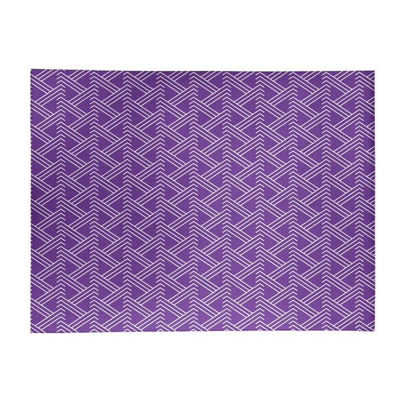 Tapis gris/mauve à zag zig, Rectangle 5 pi x 7 pi
